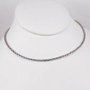 Suarti BA 925 Sterling Silver Byzantine 3mm Chain Necklace 15"